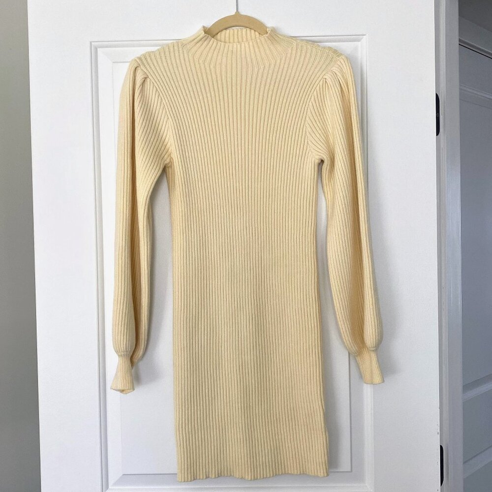 Vici December To Remember Mock Neck Sweater Dress - Ivory - Small